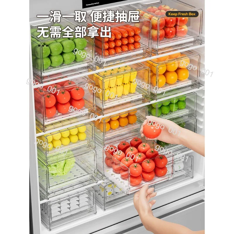 Drawer Type Food Storage Box – Food-Grade Organizer for Vegetables & Eggs, Stackable Container for Fridge & Kitchen
