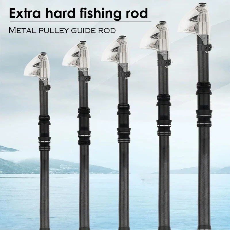 VZ 21KG Powerful Drag Fishing Rod Carbon Telescopic Fishing Rod 2.1-4.2m Pully Line Guide Fishing Rod Suitable For Fish Finder