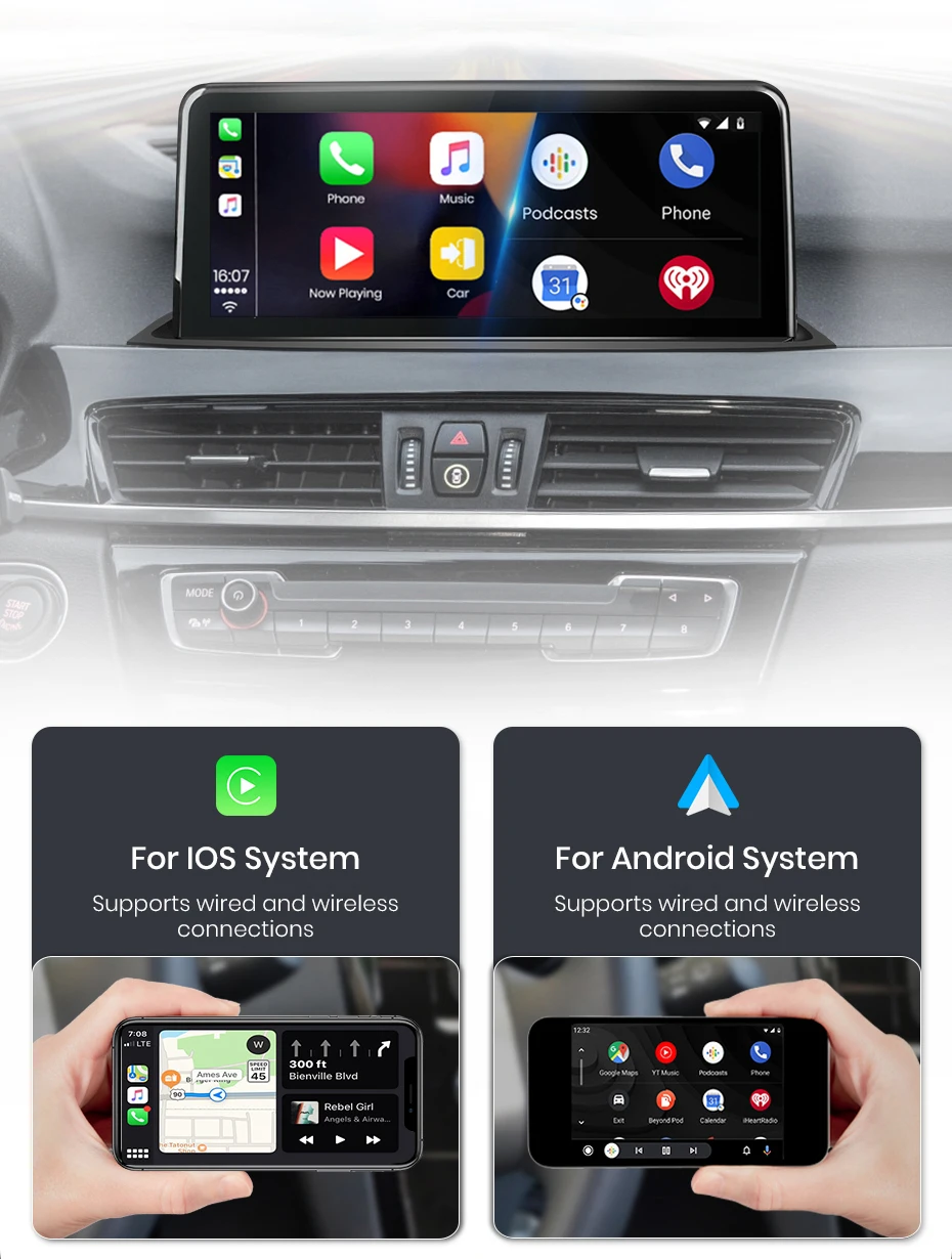 Junsun 10,25 zoll CarPlay Für Apple Auto Radio Multimedia Für BMW X1 F48 X2 F49 2013-2020 Bluetooth drahtlose Android Auto Stereo – Detail 9
