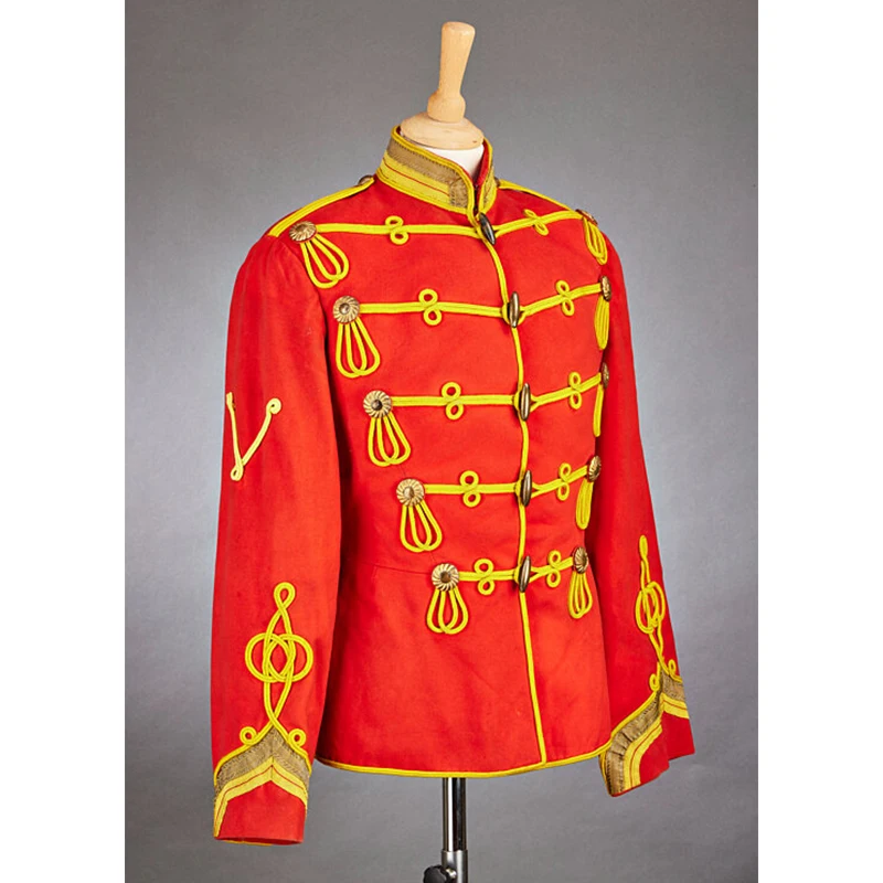 

Custom Made 1910s Period Imperial Prussian Hussar Military Jacket Historical Royal Prince Romantc Military Red Top Coat