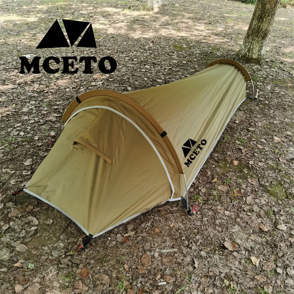 Tenda ultraleggera per 1 persona da 850 g per escursionismo, pesca, ciclismo, tenda da campeggio, zaino in spalla, sacco a pelo impermeabile, attrezzatura da viaggio per auto