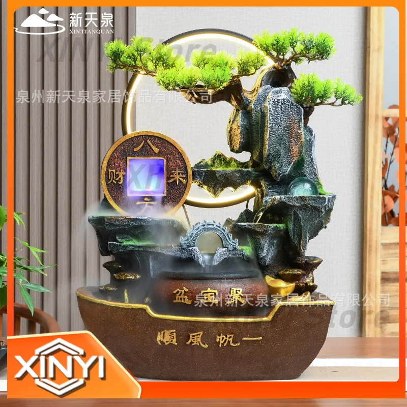 Feng Shui Water Wheel Decoration for Indoor Home Office Hotel Lobby Entrance Business Opening Gift for Company Relocation