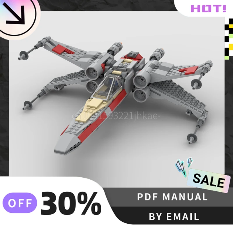

[535 шт.] индивидуальный набор креативных строительных блоков MOC X-wing STEM, развивающие игрушки, комплект строительной модели «сделай сам», подарки на день рождения