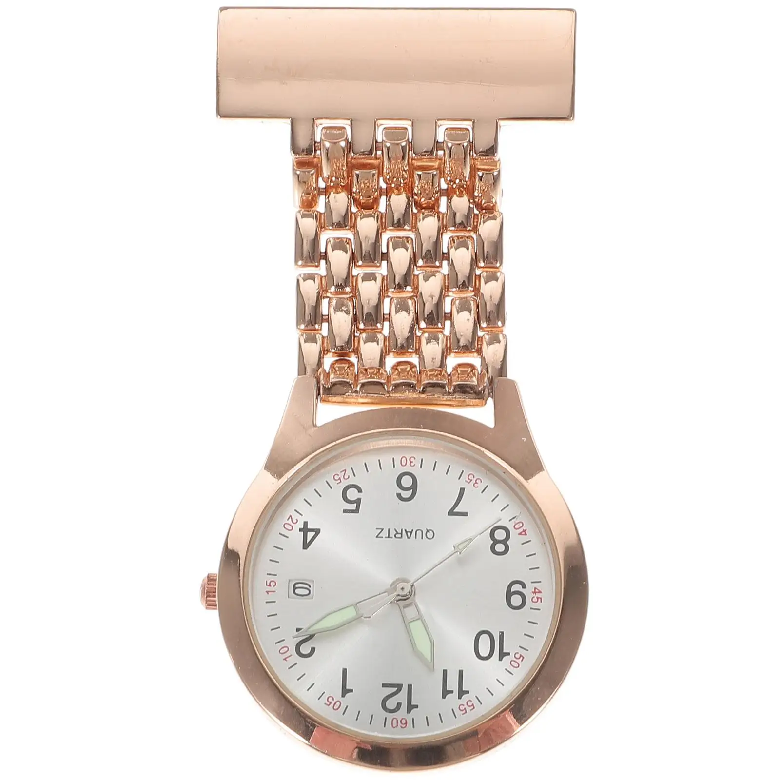

Electronic Nurse Watches Digital Alloy Rose Gold Women Pocket Watch Durable Hook Clip Precise Time Nurse Watch