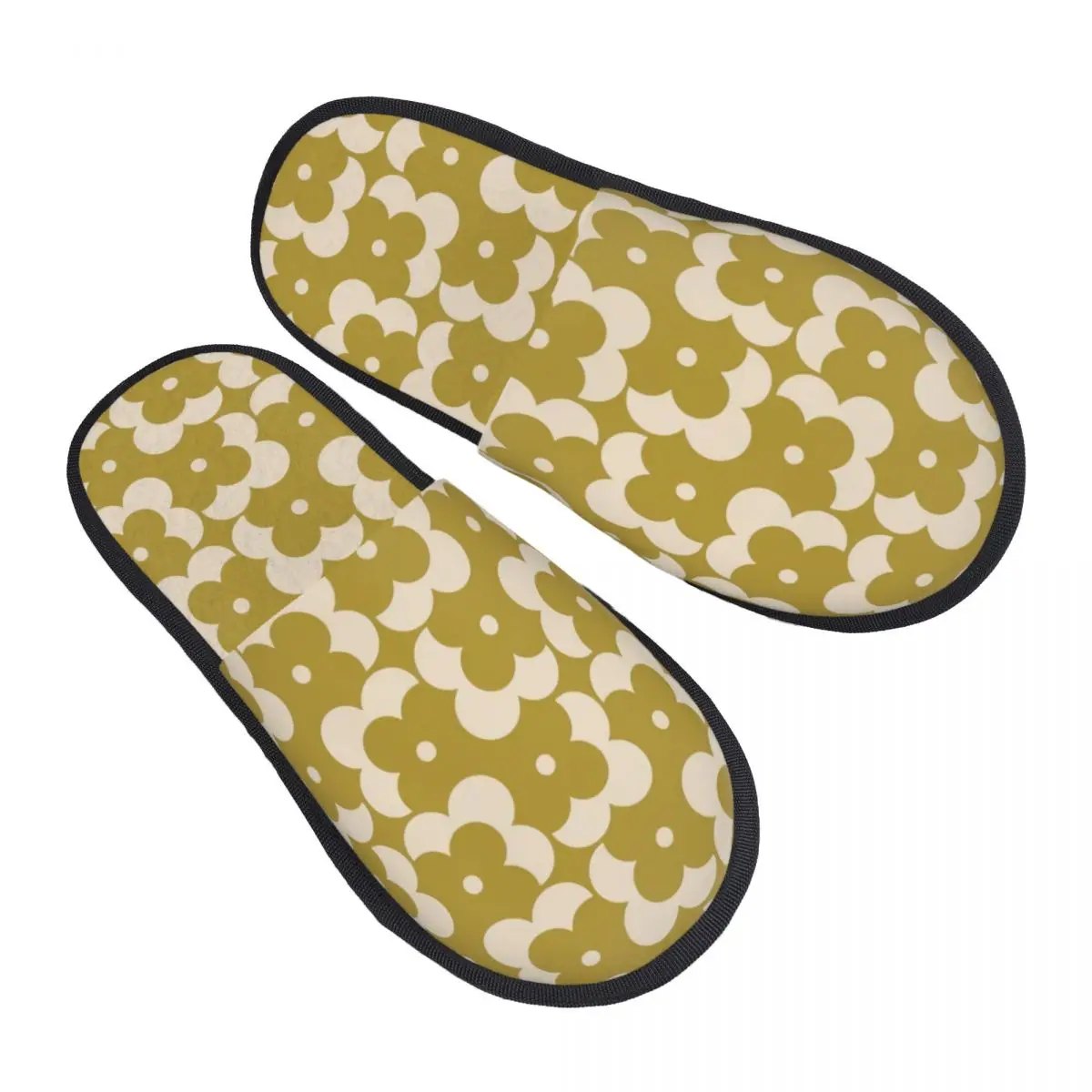 Custom Orla Kiely Prints Shadow Dot Olive Flower Soft Memory Foam House Slippers Women Cozy Warm Anti-skid Sole Slipper