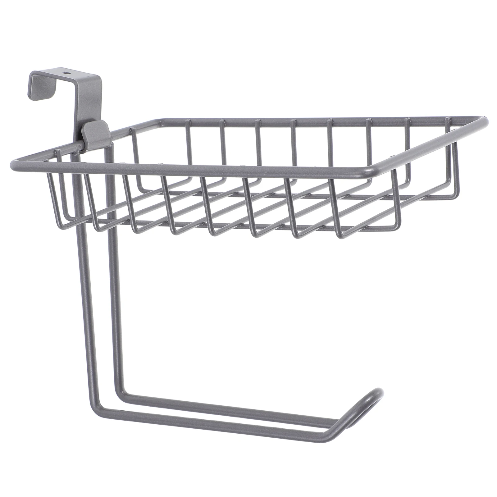 

Wall Mounted Tissue Holder Over Toilet Shelf Paper Roll Soap Dish Spice Rack Hook Dual Layer Iron Storage Organizer No Drill