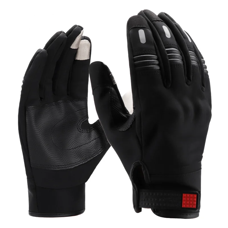 

Motorcycle Gloves for Outdoor Mountain Climbing, Anti Slip and Warmth Protection, All Finger Touchable Screen, Black Gloves