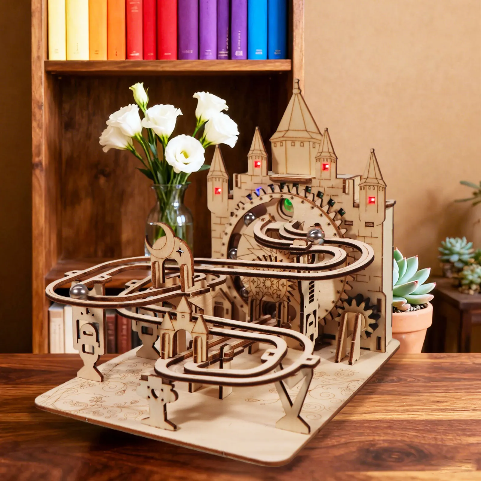 

Деревянные 3D пазлы Marble Run для взрослых, поделки для сборки, наборы механических моделей, подарки на день рождения и Рождество для мозга