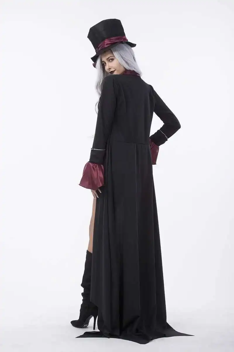 Хэллоуин Темный вампир Косплей Демон Джентльмен Играть Костюм Бар Ночной клуб Клуб Мужчины и женщины Пары Сценические костюмы