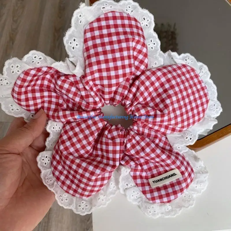 E56A Girl Hair Ring Lace Flower Party Background Girl Hairstyle Fixing Hairband