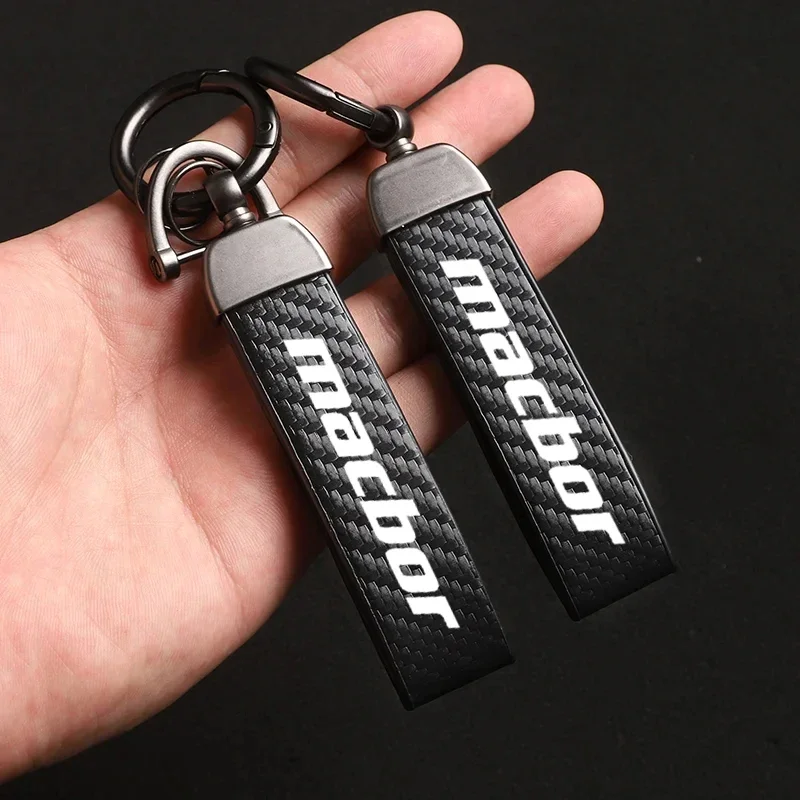 Motorcycle Key Chains KeyChain Leather Carbon Fiber for Macbor Montana XR1 XR5 500 Rockster flat 125 Eight Mile 500 Accessories