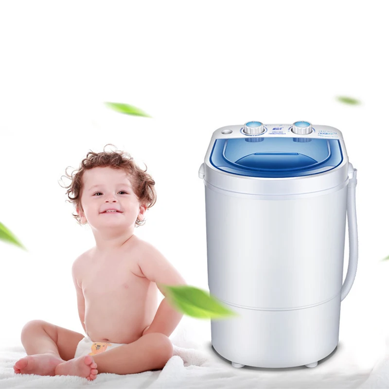 Mini Washing Machine, Single Bucket Washing Machine, Household Semi-automatic Washing and Stripping Integrated Machine 2.2kg