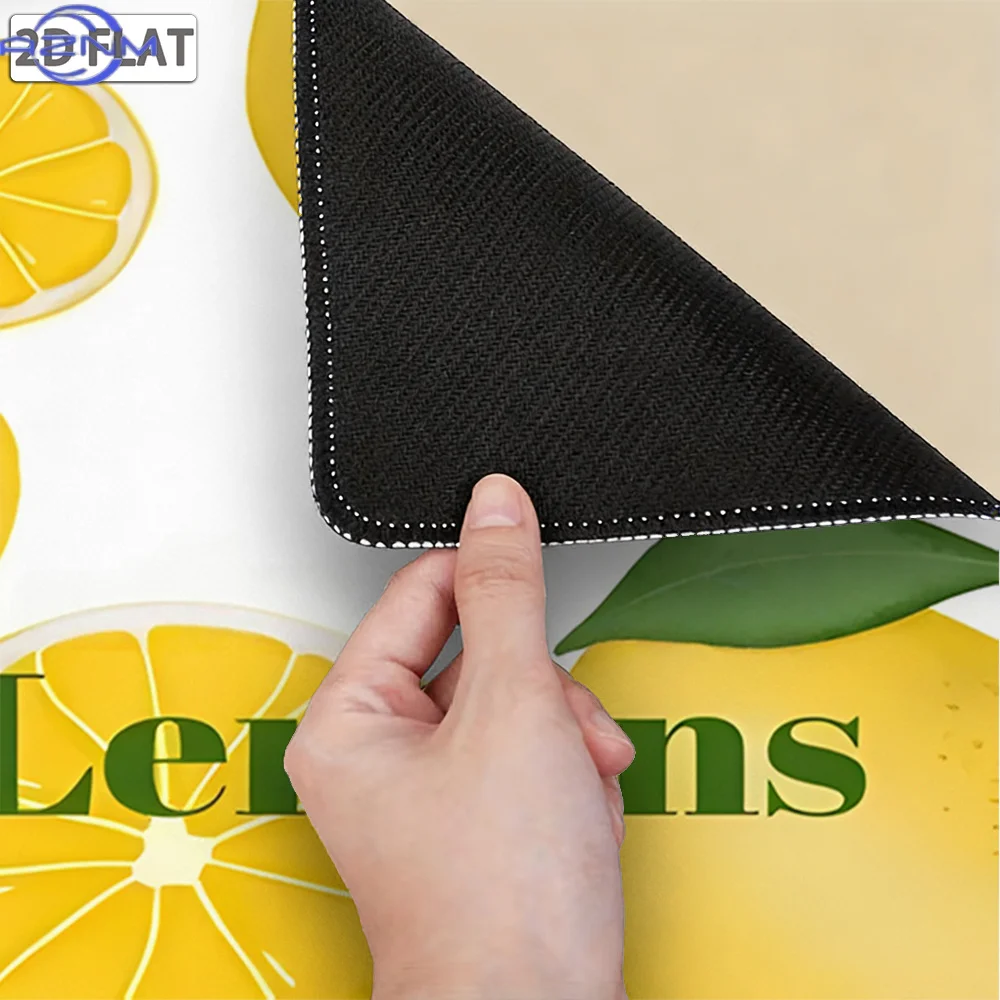 1pc, 2D Lemon Illustration Stitched Edge Mouse Pad, Non-Slip Rubber Base Mouse Pad for Office and Gaming, Durable Smooth Cloth S
