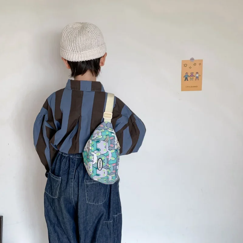 Bolsa de coelhinha com estampa infantil, resistente ao desgaste, impermeável, porta-moedas para meninos e meninas, lindo pacote de fanny, indo para jogar