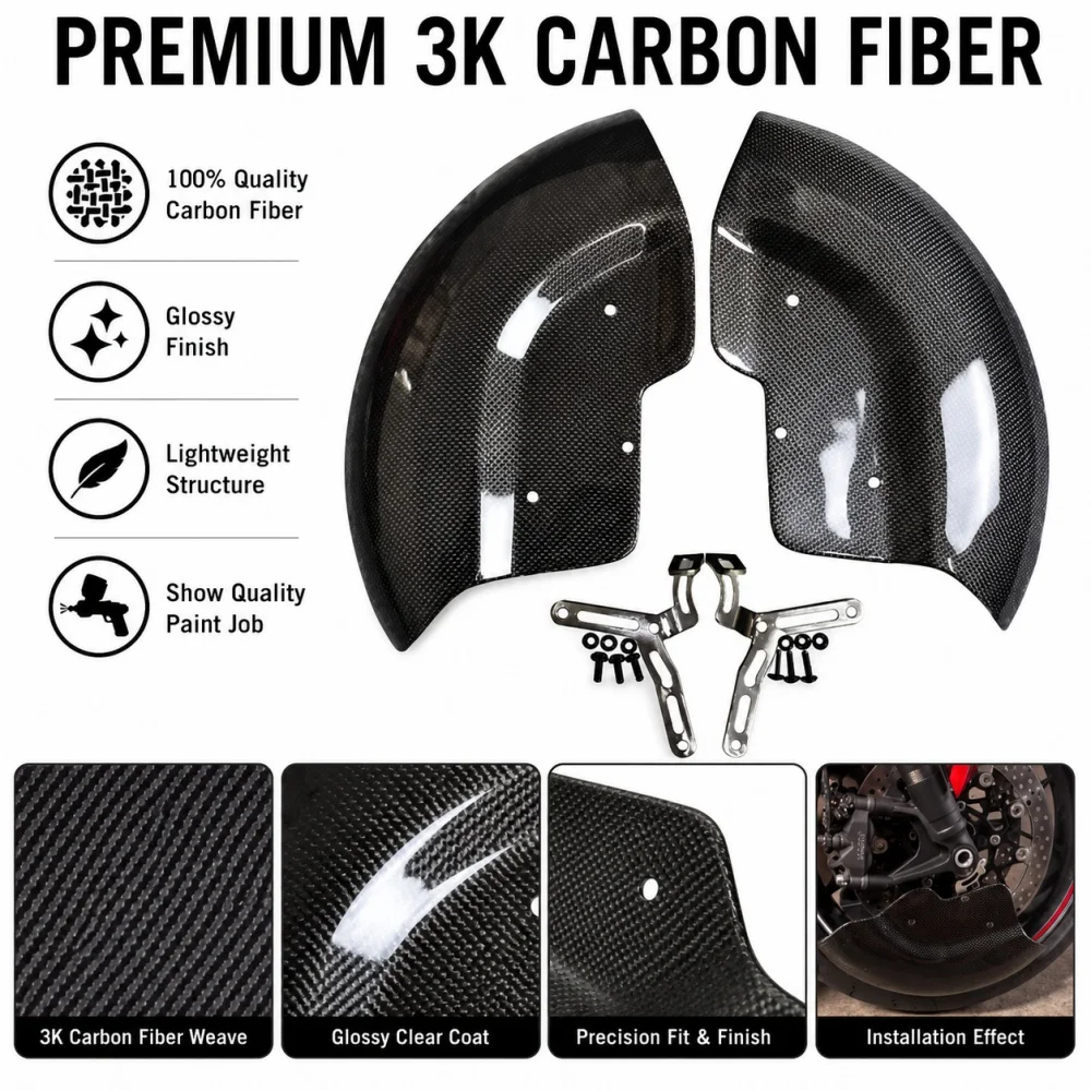 For Honda CBR650R 2025 100% Carbon Fiber Motorcycle Front Brake Caliper Heat Dissipation Guide Wheel Cover  CBR650R 2025