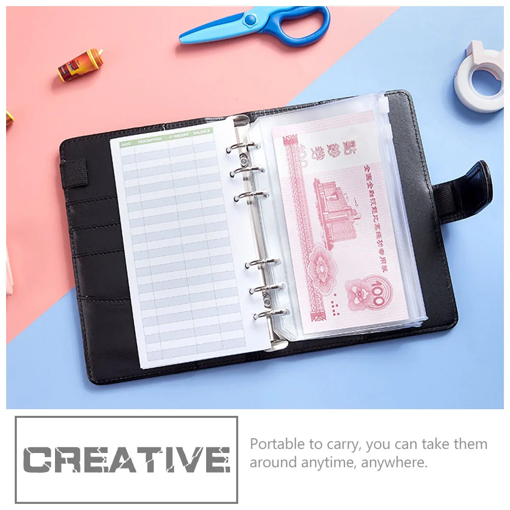 

24pcs Budget Cards Six Holes Planner Inserts Expense Tracking Sheets Paper Tracker Travel Picnic
