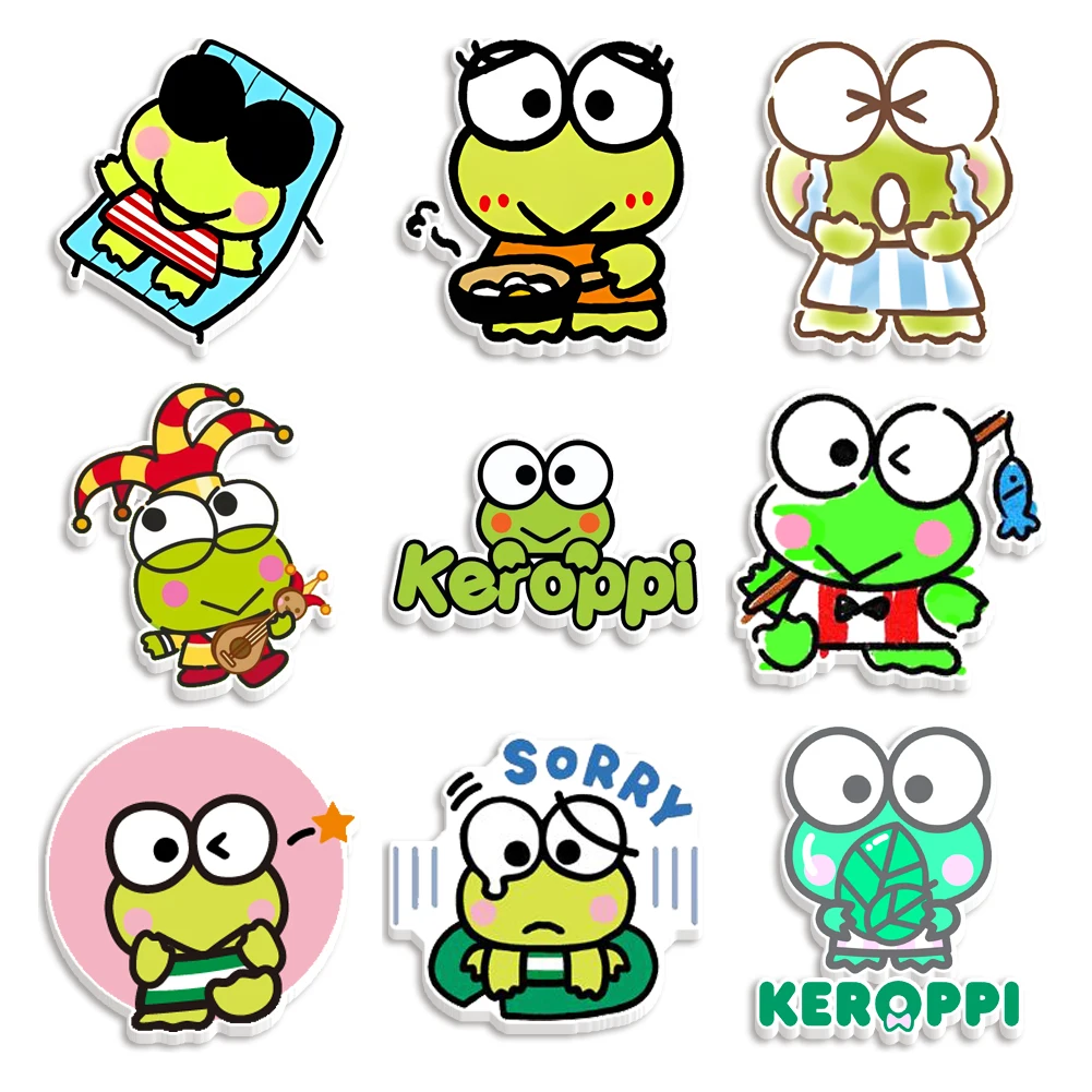 Japanese Frog Keroppi Sanrio Cartoon Flat Resin DIY Earrings Home Decoration Accessories 10 Pieces/lot