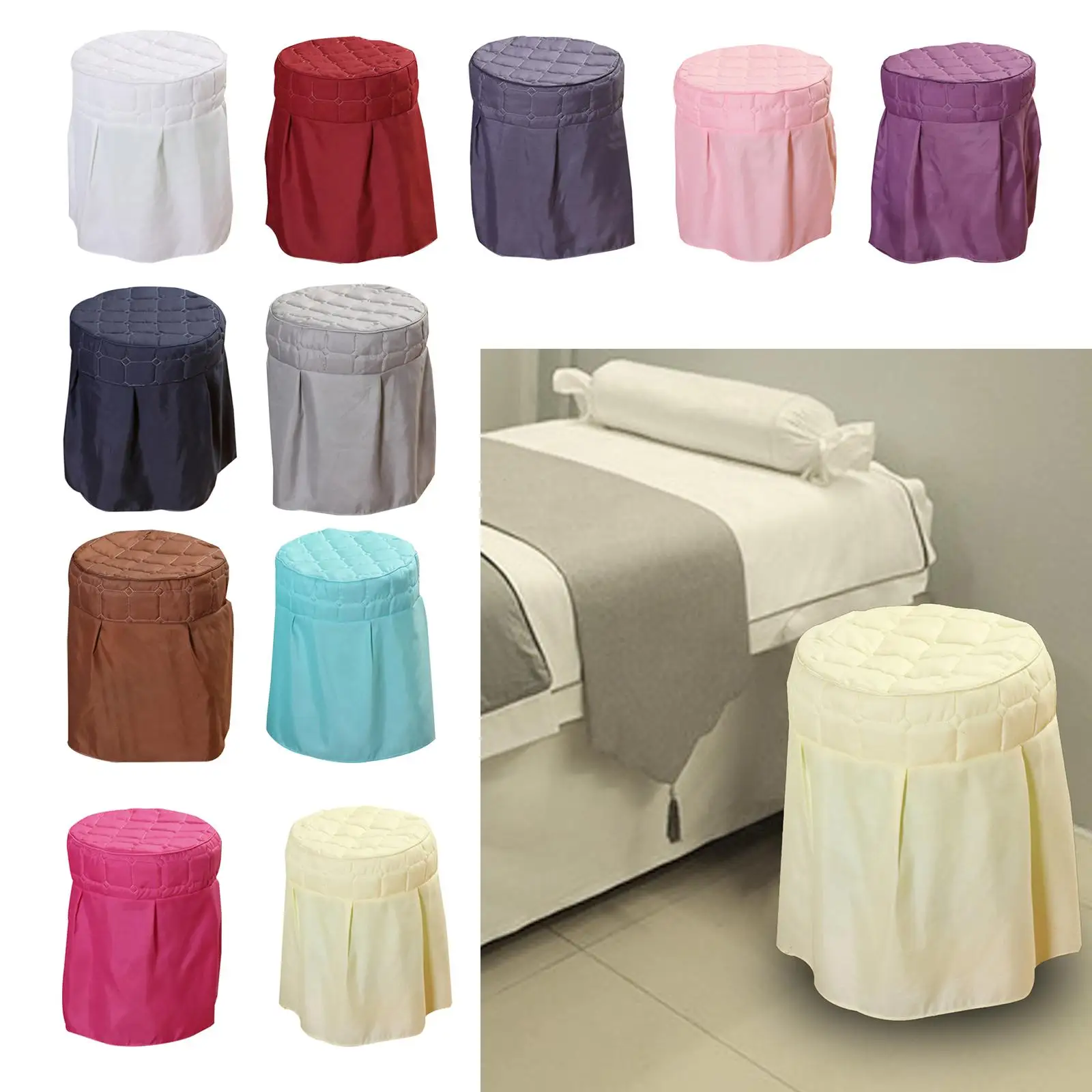 Velvet Beauty Salon Round Chair Cover Washable Non-Slip Stool Cover for Home Spa Salons Barber Shops Beauty Establishments Dorm