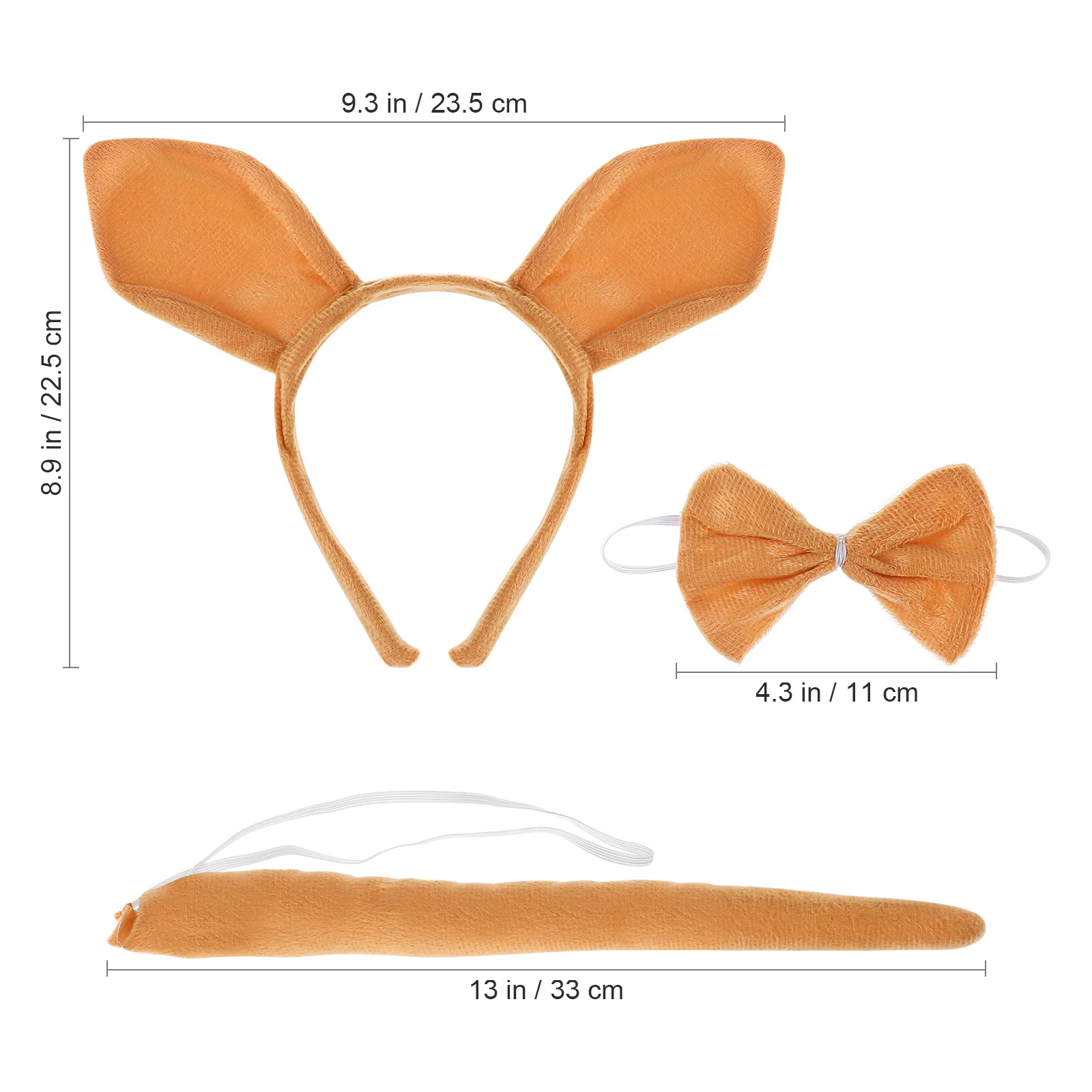 Kangaroo Headband Set Performance Prop Bowtie Costume Ear Ears Party Supply Cosplay Accessories Animals