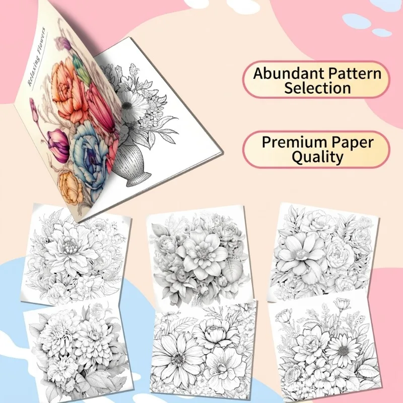 Adult Coloring Book Thick Drawing Book Coloring Sketchbook for Colored Pencils Crayons Art Painting Craft Stress Relief Activity