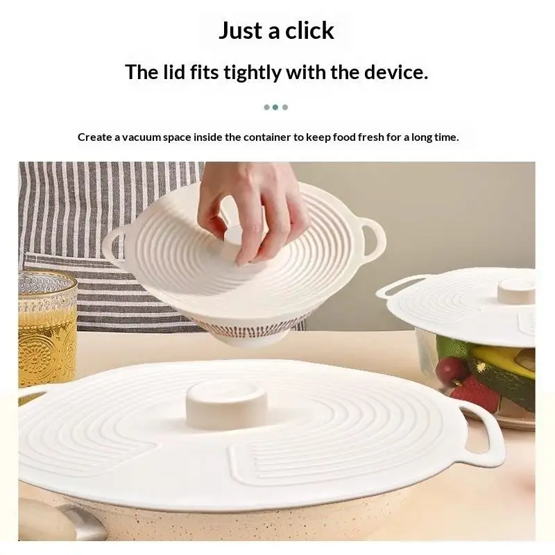 3Pcs Heat Resistant Silicone Lids With Double Handles Reusable Splatter Proof Covers for Bowls Plates and Pans Microwave Safe view 4