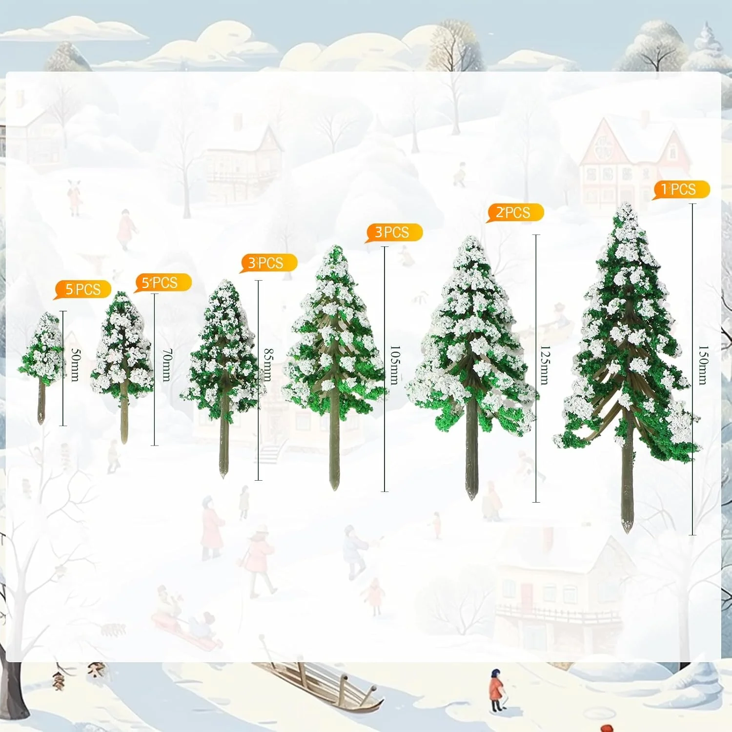 19Pcs Christmas Trees Miniature Tree Diorama Supplies for Train Scenery Architecture DIY Crafts Building Model Scenery Landscape