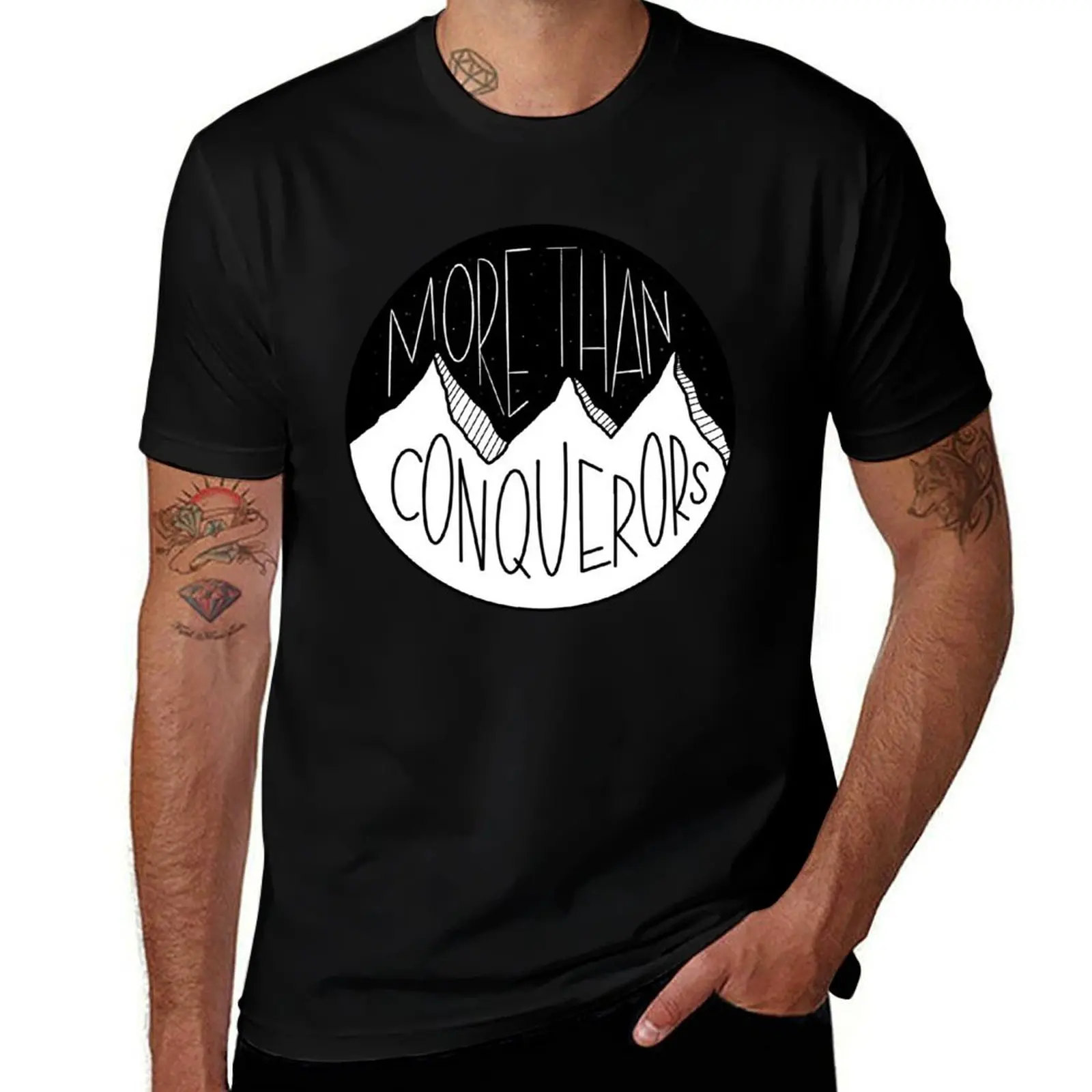 T-shirt « Plus que des conquérants » en coton basique anti-rétrécissement