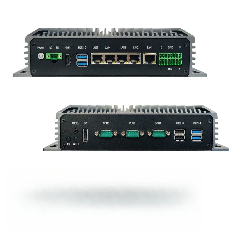 Industrial control microcomputer Small host Industrial computer, embedded mini computer 6 serial ports Fanless server