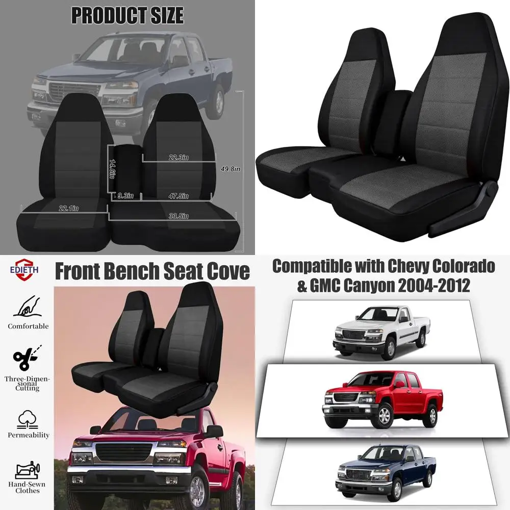 

Передний чехол на сиденье с разделенной лавой 60/40 для моделей Chevy Colorado и GMC Canyon 2004-2012, с подлокотником для консоли, вязаная ткань премиум-класса