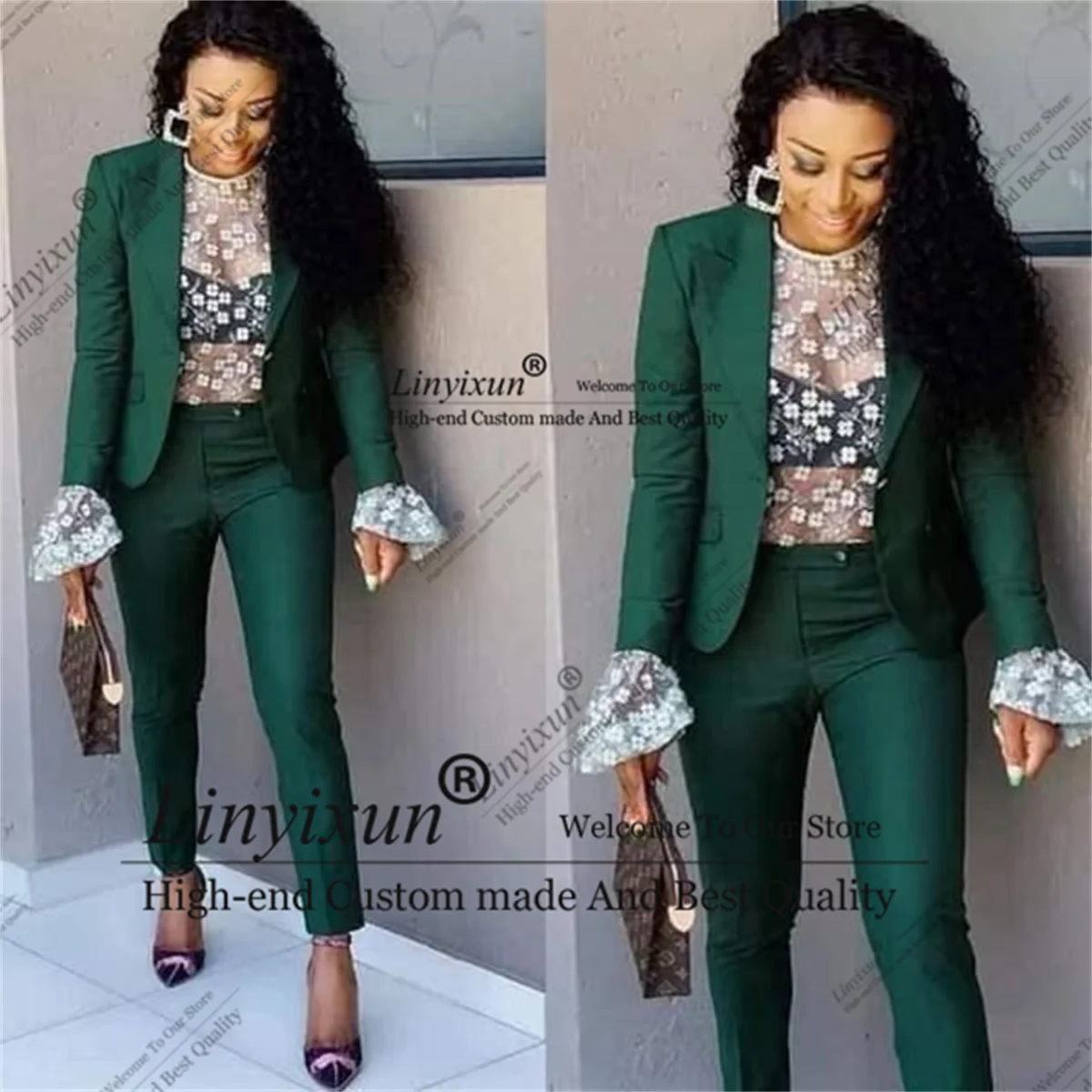 

Elegent Women Business Suits Blazer Female Office Uniform 2 Piece Set Customized Formal Trouser Suit Womens Tuxedo