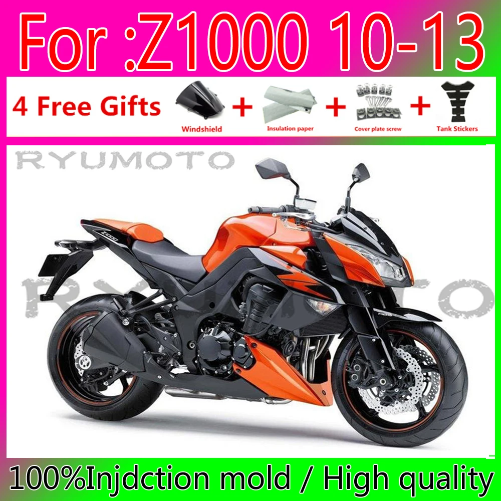 

New ABS Motorcycle Fairings For kawasaki Z1000 2010 2011 2012 2013 Z1000 2010 2013 ABS Plastic Injection Bodywork Fairing orange