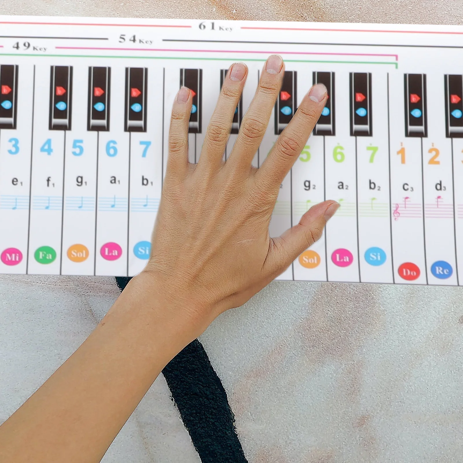 

Piano Practice Card Tags 88 Key Simulation Paper Guide Keyboard Chart Teaching Exercise