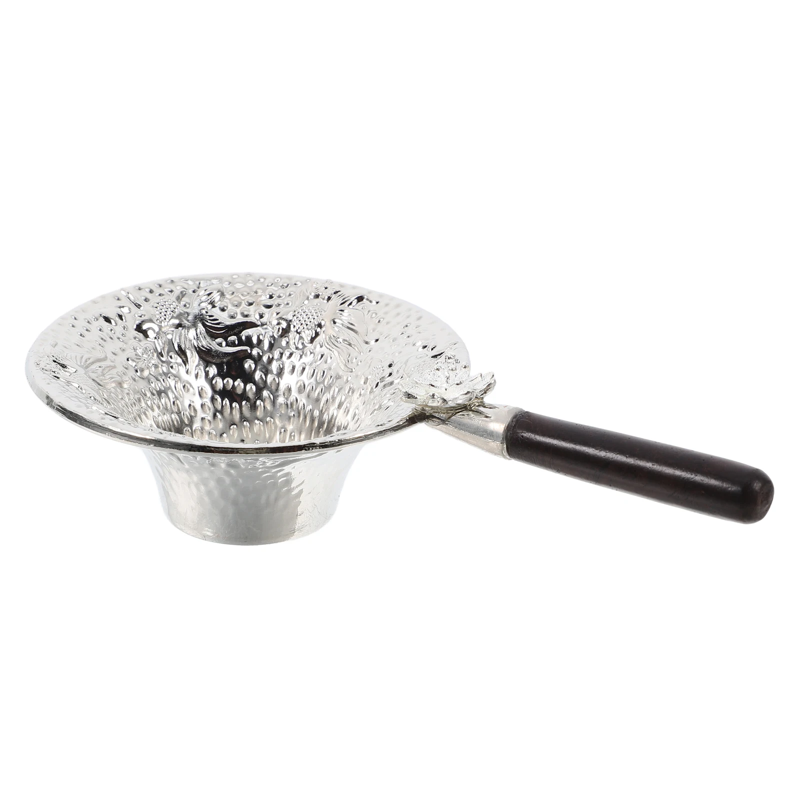 

Fine Mesh Tea Strainer with Handle Chinese Loose Leaf Steeper Koi Fish Hammered Design Elegant Tea Filter for Teapots and Cups