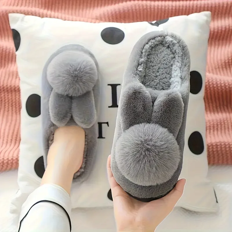 

Женские зимние тапочки, нескользящие плюшевые тапочки на толстой подошве, теплые домашние и уличные тапочки, милый дизайн для пар, идеально подходит для послеродового использования