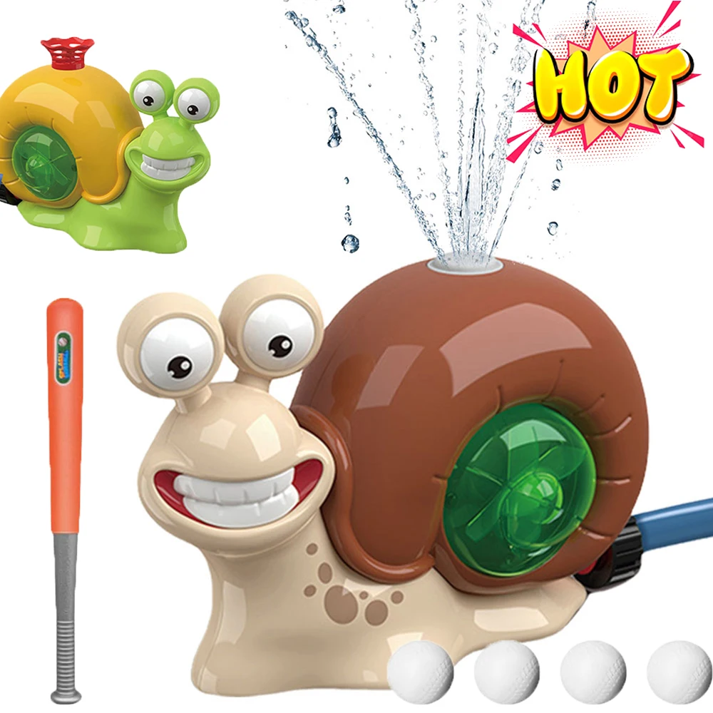 

Water Sprinkler Baseball Toy for Kids Outdoor Play Snail Water Game Spray Water Baseball for Summer Backyard Lawn Pool Party Fun