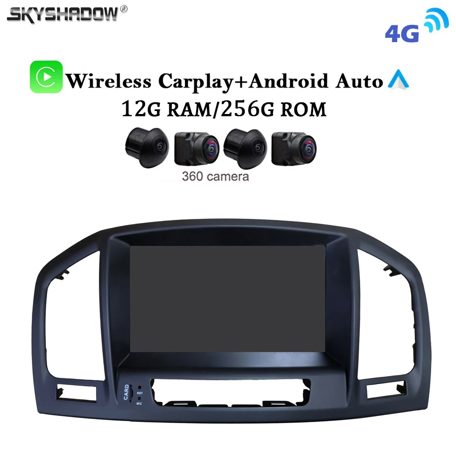 8" 12G+256G Carplay Auto Android 14.0 4G LTE IPS Car DVD Player GPS WIFI Bluetooth Radio For Buick Regal Opel Insignia 2009-2013