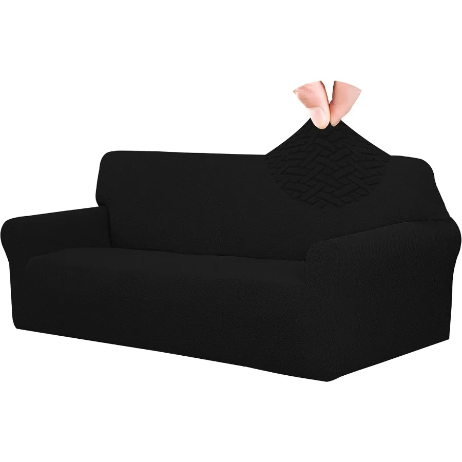 

Stretch Jacquard Couch Cover 1Piece Soft Sofa Cover with AntiSlip Foams for Home Living Room Washable Furniture Protector Ideal