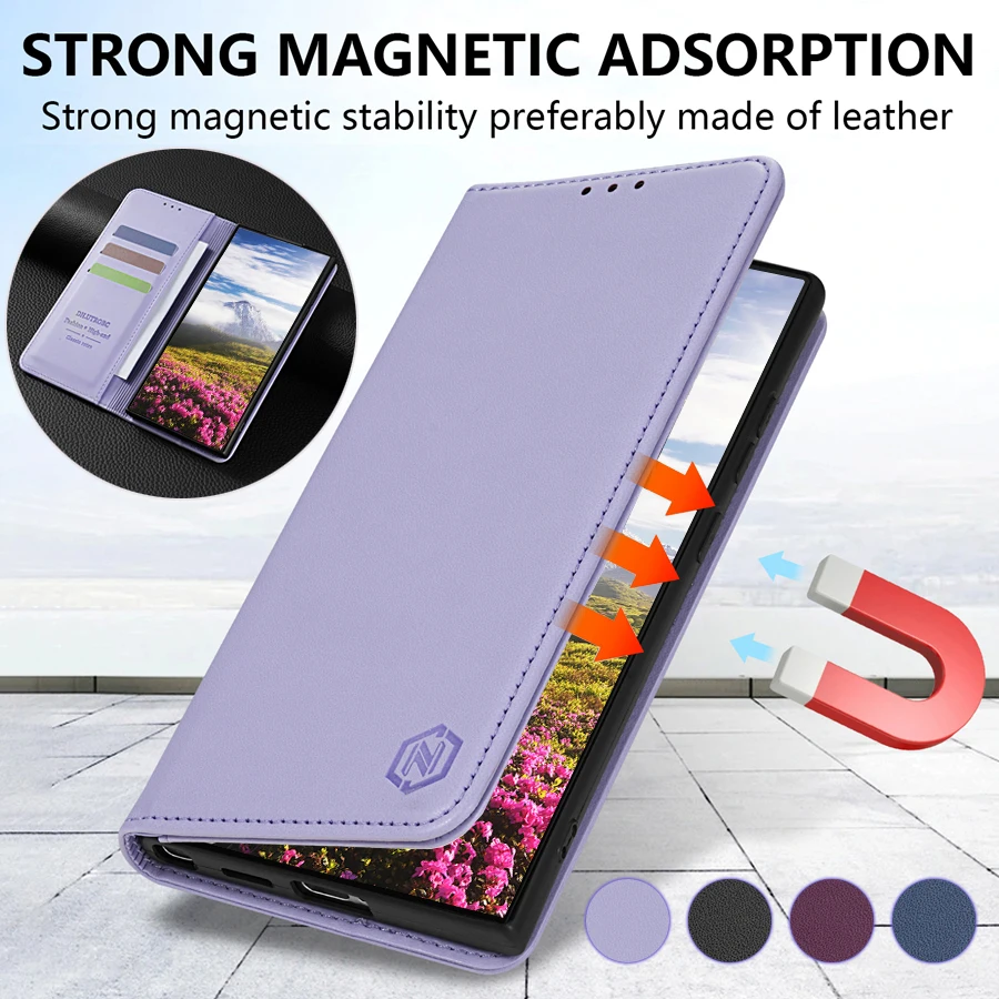 Wallet Skin friendly Card Slot Magnetic Flip Leather Case Fo