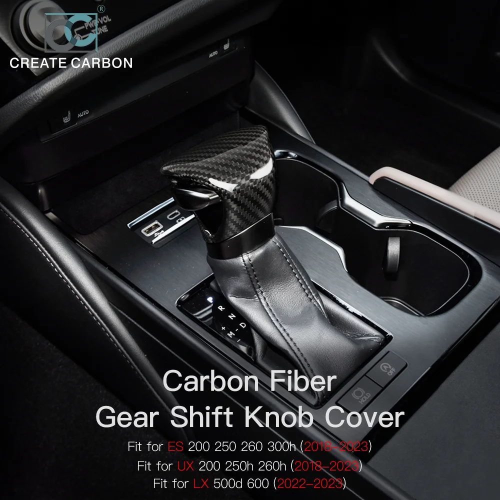 

Car Assecories Gear Lever Cover For Lexus ES 200-300h UX 200 250h 260h LX 500d 600 Carbon Fiber Lever Gear Shift Knob Cover