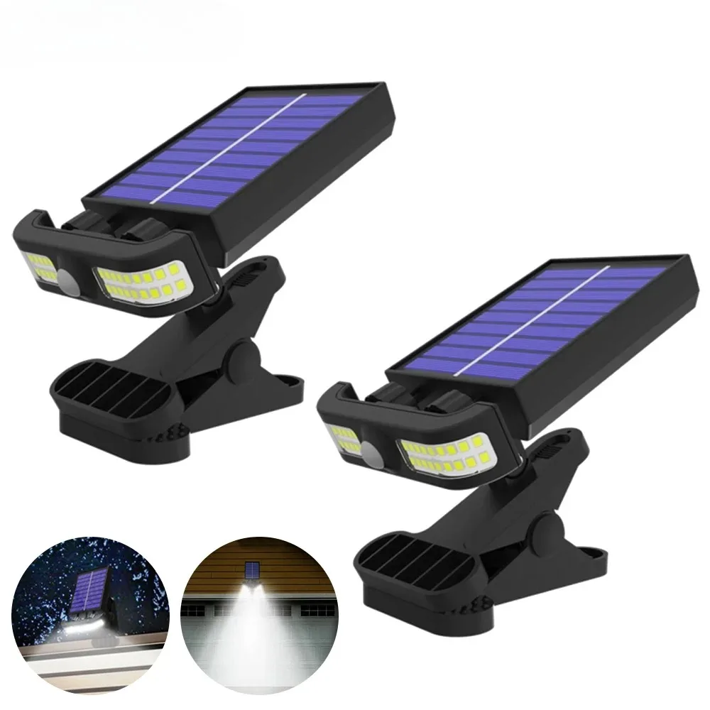 

Портативный солнечный зажим с датчиком движения, 40 светодиодов, солнечный уличный фонарь, настенный светильник безопасности, регулируемый угол, режим питания, дисплей, забор Pa