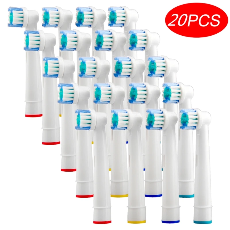 20pcs/lot Replacement Toothbrush Heads For Braun Oral B Electric Toothbrush  Dual Clean Cross Action