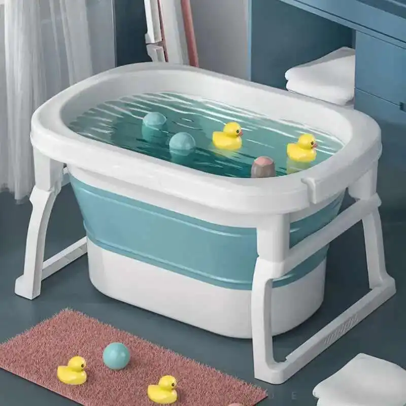 

Large Household Baby Bathtub Newborn Dual-use Portable Bathtub Folding Storage Bath Basin Protection Cervical Bath Bucket