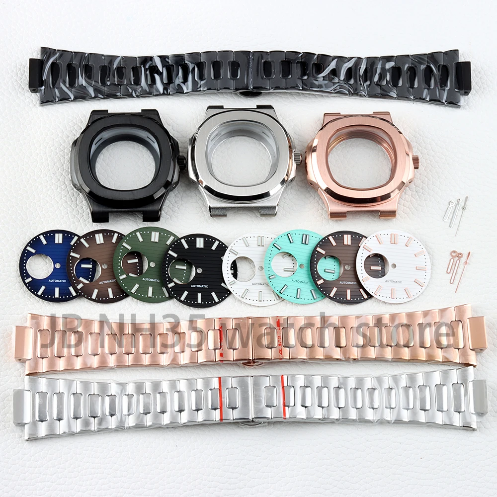 

Rose Gold/Black/Silver 40MM Nh35 Watch Case 29.8mm Dial Hands Set Fit Nautilus NH35/NH36/NH38 Movement Modified Watch Accessory