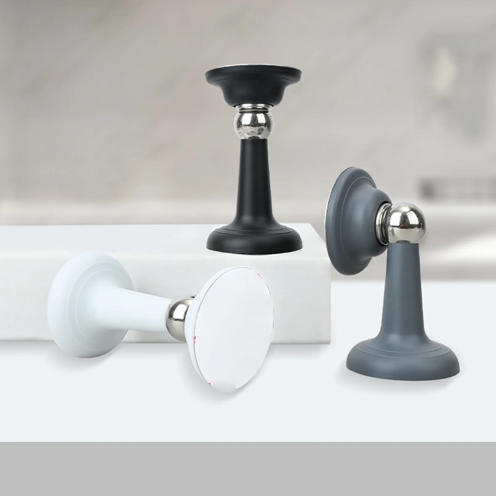 

1pc Door Stopper Silicone Anti-collision Door Suction For Bedroom Bathroom Non Perforated Door Stopper Home Decoration Props