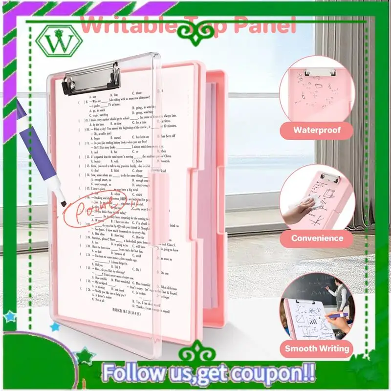 Reliable-Clipboard A4 With Storage Compartment,Folder Breastfeeding Clipboards Side Opening Portable Writing Clipboard