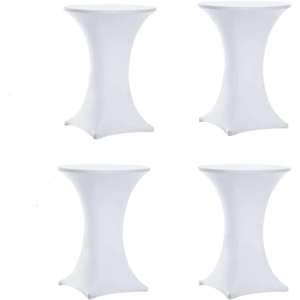 

Набор из 4 чехлов для коктейльных столов из белого спандекса, 30x42 дюйма для круглых столов