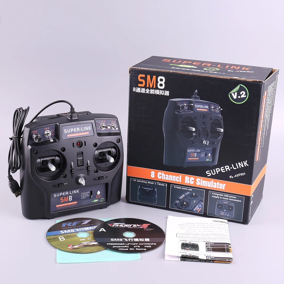 

SuperLink SM8 8CH RC Simulator Controller for PhoenixRC Realflight FPVFreeRider Liftoff Airplane Helicopter FPV Racing Drone