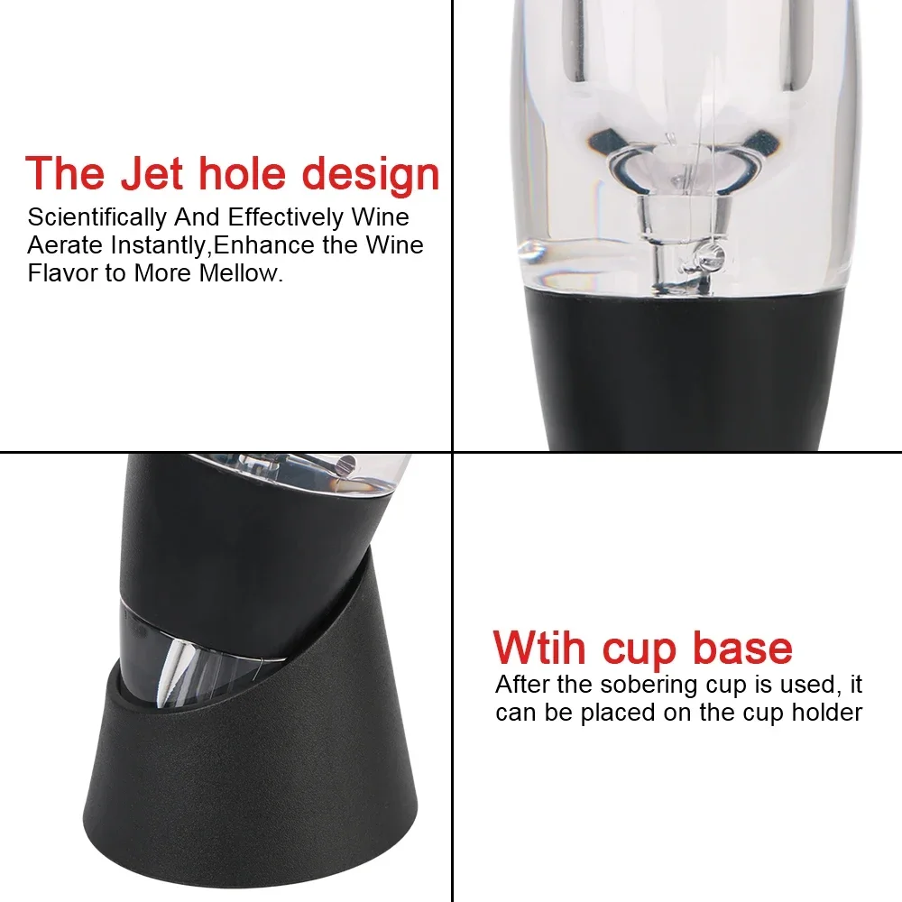 Professional Wine Decanter Pourer with Filter and Base Quick Sobering Wine Whisky Aerator Dispenser Wine Accessories