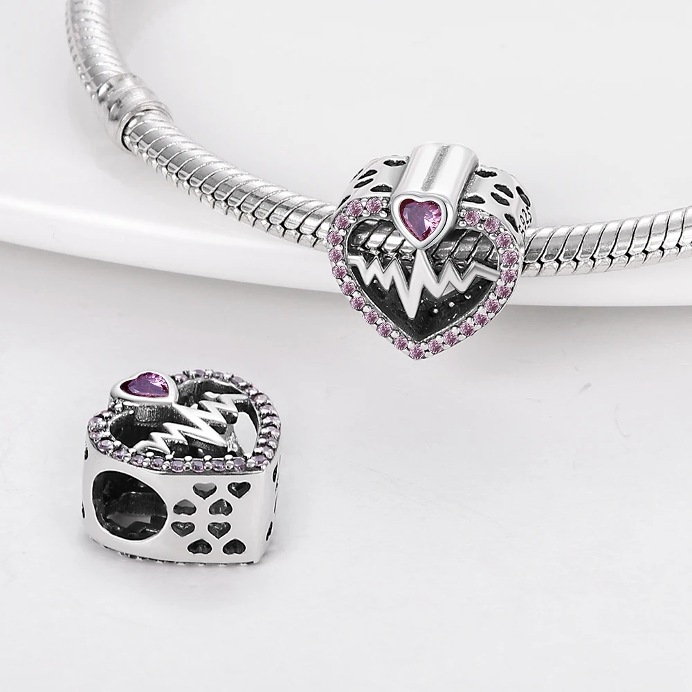 Encantos de Fadas Lua Unicórnio Colorido, Fit para Pandora Pulseira, Colar, Fazer Jóias DIY, 100% 925 Sterling Silver, Novo, 2023