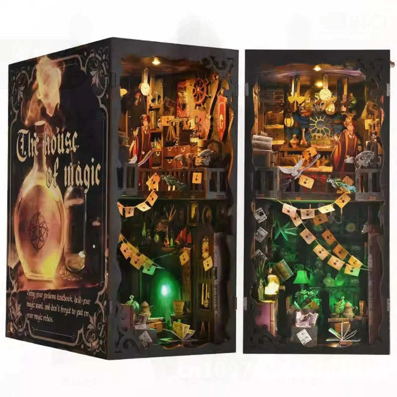 Support de livre en bois, bricolage, modèle de cabine, maison magique, Art assemblé en 3D, cadeau créatif pour les 14 ans et plus, jouet de Coordination mentale manuelle